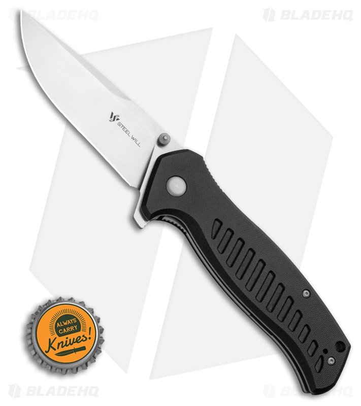 Steel Will Large Barghest Liner Lock Knife Black G-10 (4" Satin) F37-01