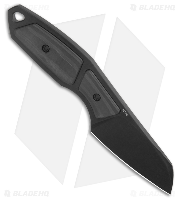 Suprlativ Knives Hella Fixed Blade PVD w/ Black Camo Carbon Fiber(2" Black)