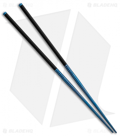 Tallen Blue Anodized Titanium Chopsticks w/ Carrying Case