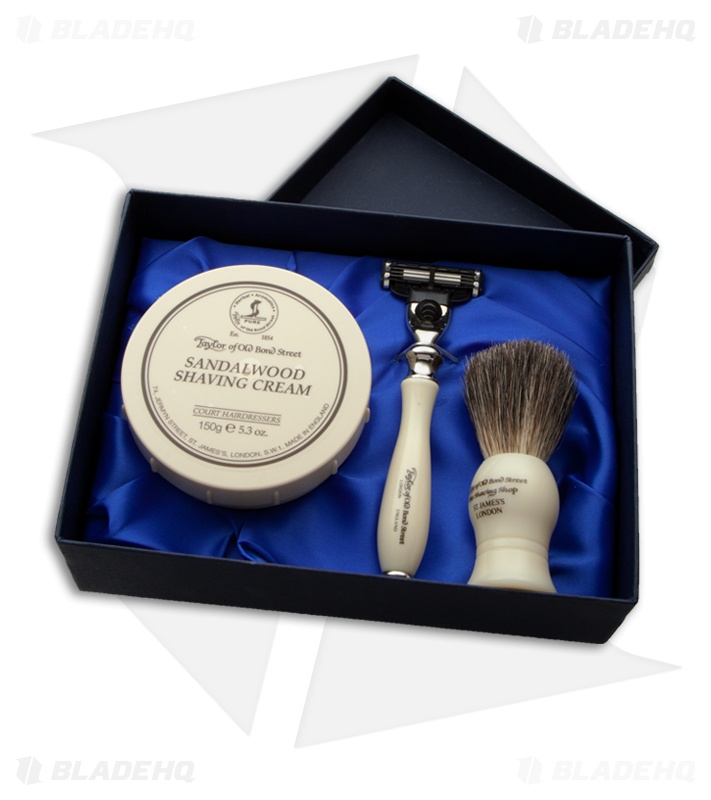 Taylor of Old Bond Street Shaving Set w/ Razor, Badger Brush & Cream