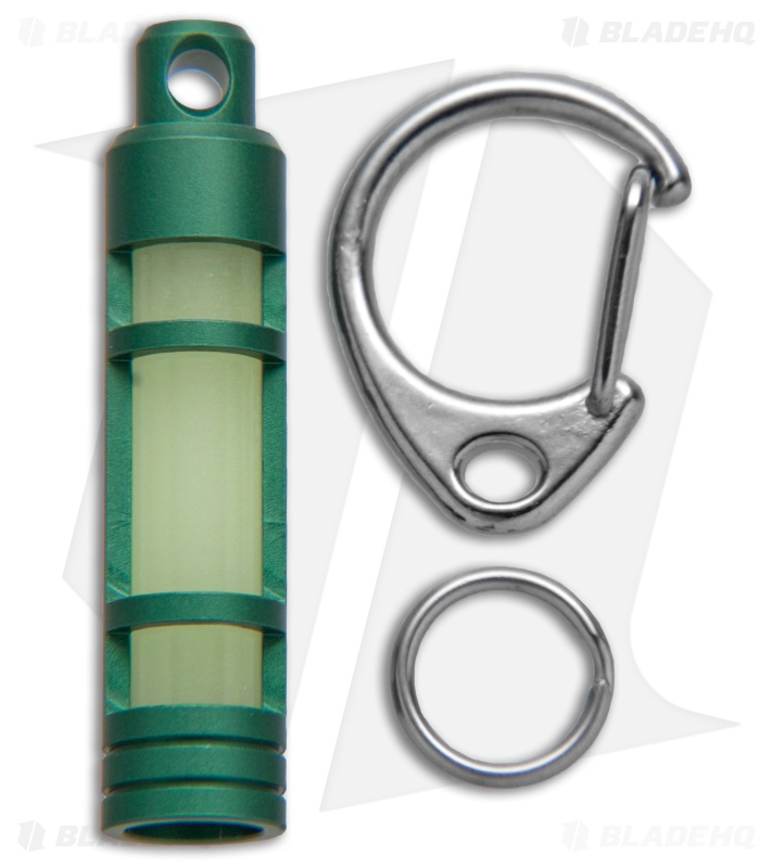 TEC Accessories A3 Glow Fob Key Ring Aluminum (Green) A3-B-GRN-EG