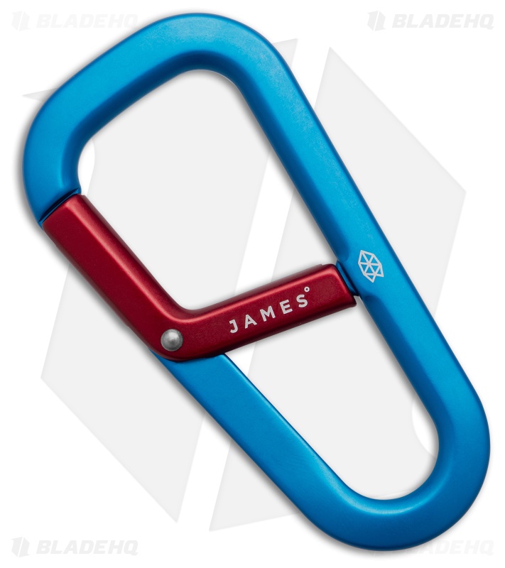 The James Brand Hardin Carabiner Red + Cerulean - Blade HQ