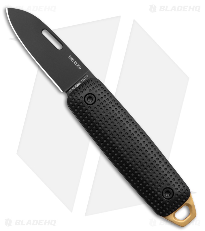 The James Brand The Elko Slip Joint Knife Black & Fire Aluminum (1.6" Black)