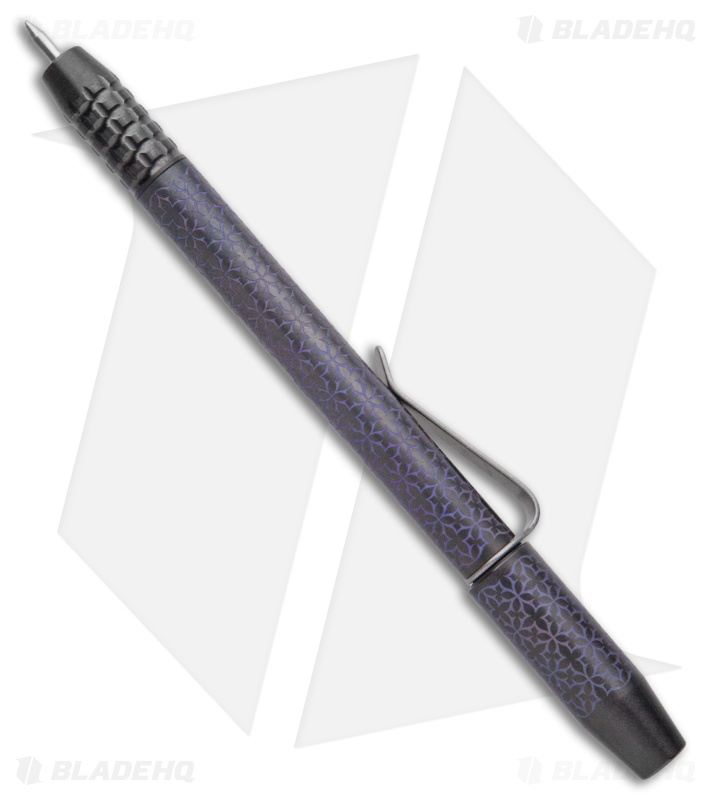 Ti2 Design Custom TechLiner Shorty Pen - Ti Anodized DLC Laser Engraved (Black)