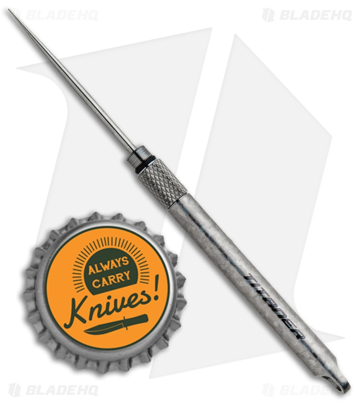 Titaner Crystal Finish Titanium Toothpick + Key Chain Case (Knurled)