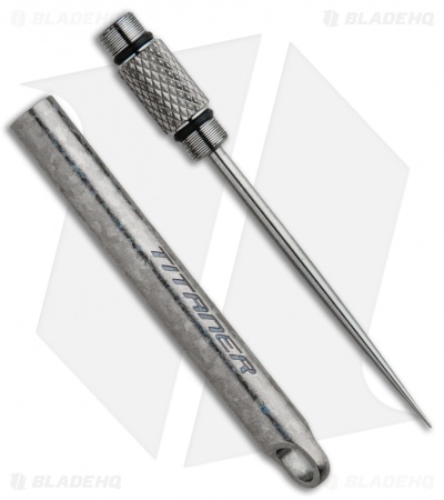 Titaner Crystal Finish Titanium Toothpick + Key Chain Case (Knurled)
