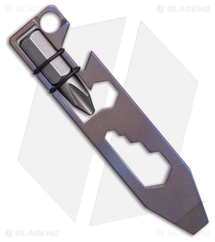 Titaner Multi-Function Titanium Pry Bar Keychain Tool Blue 