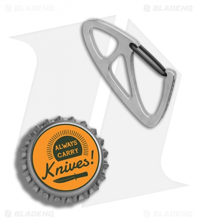 Titaner Wings Medium Carabiner Titanium Keychain (Polished)