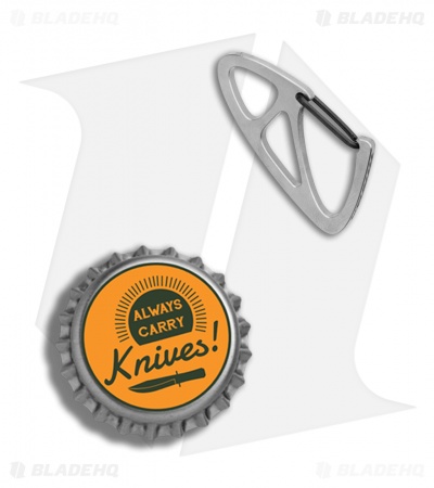 Titaner Wings Small Carabiner Titanium Keychain (Polished)