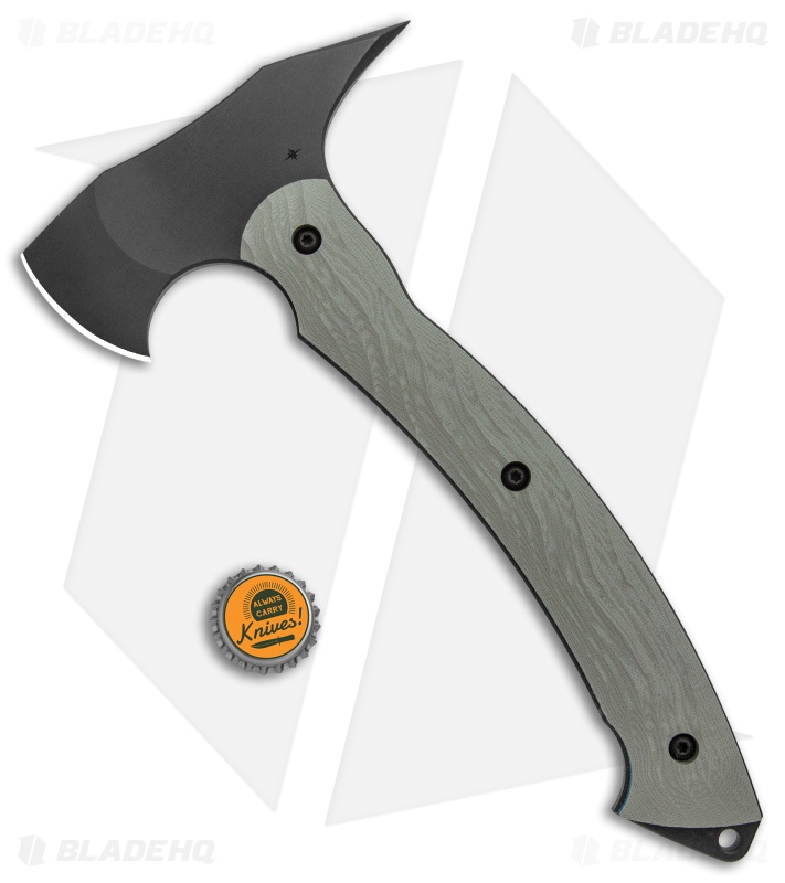 Toor Knives 11" Tomahawk Stealth Gray G-10/Blue Liners (1.75" Black)