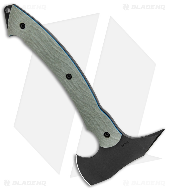 Toor Knives 11" Tomahawk Stealth Gray G-10/Blue Liners (1.75" Black)