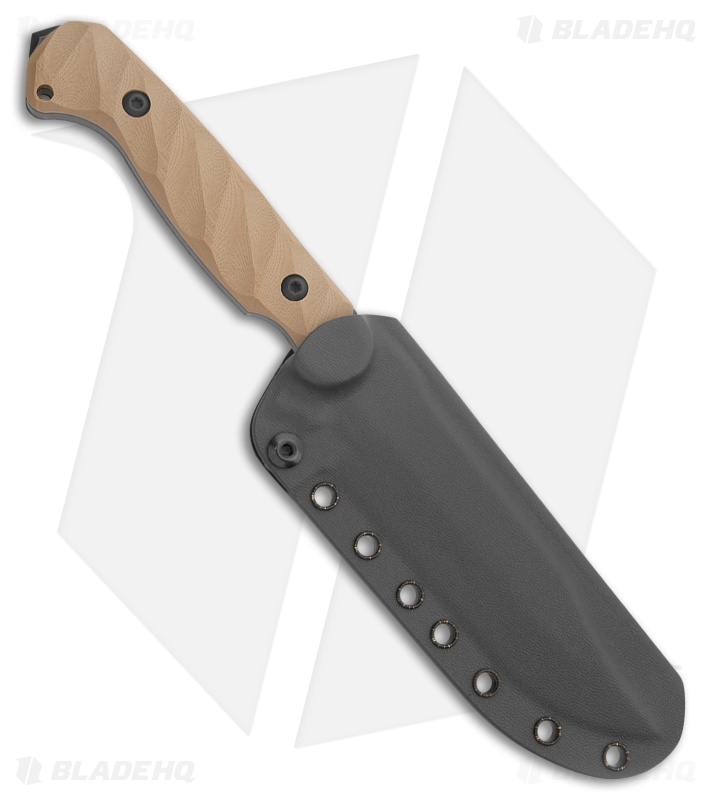 Toor Knives Valor Fixed Blade Knife Omaha Tan G-10 (5.5" Black)