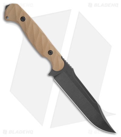 Toor Knives Valor Fixed Blade Knife Omaha Tan G-10 (5.5" Black)