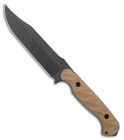 Toor Knives Valor Fixed Blade Knife Omaha Tan G-10 (5.5" Black)