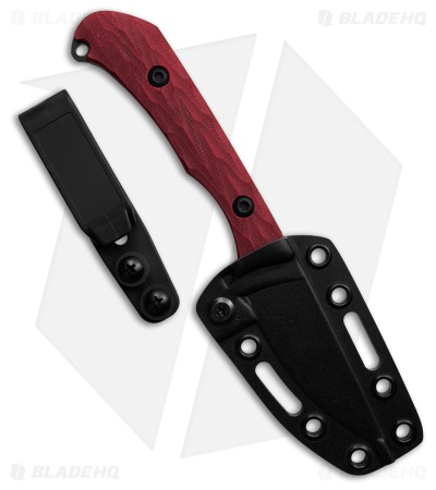 Toor Knives Barrow Fixed Blade Knife Crimson G-10 (2.88" Black)