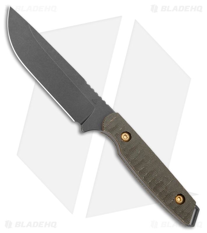 Toor Knives Campfire Field 2.0 Fixed Blade Knife Green Micarta (4.5" Black)