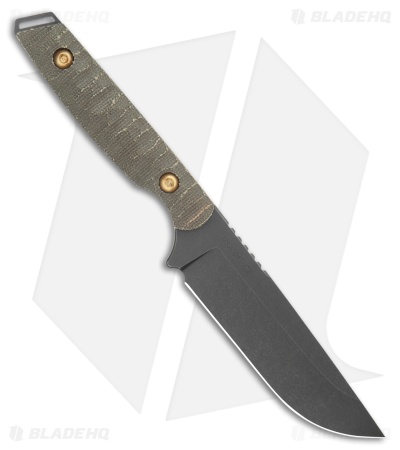 Toor Knives Campfire Field 2.0 Fixed Blade Knife Green Micarta (4.5" Black)
