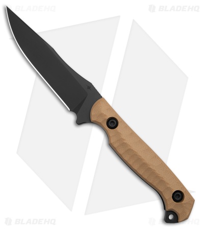 Toor Knives Krypteia S Fixed Blade Knife FDE G-10 (4" Black)