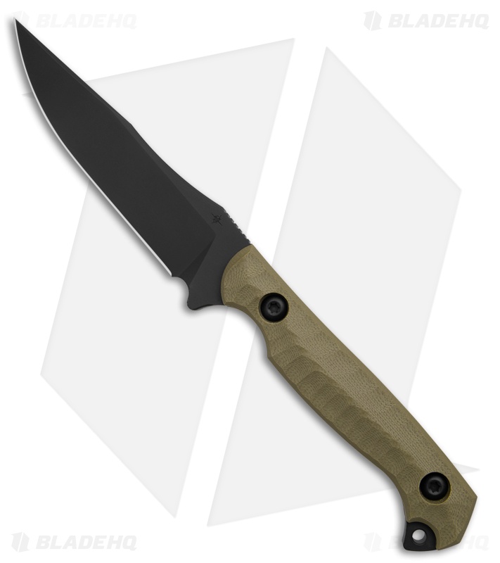 Toor Knives Krypteia S Fixed Blade Knife Ranger Green G-10 (4" Black)