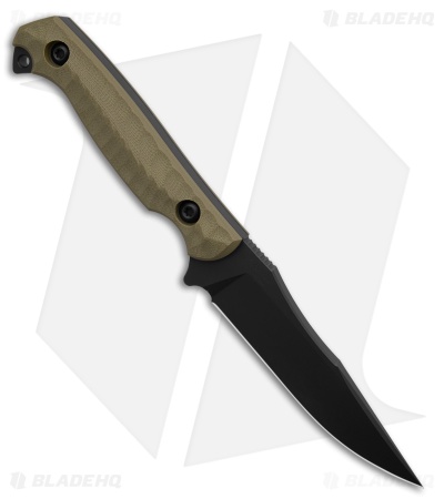 Toor Knives Krypteia S Fixed Blade Knife Ranger Green G-10 (4" Black)
