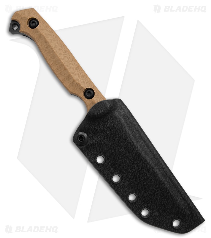 Toor Knives Krypteia T Fixed Blade Knife FDE G-10 (4" Black)
