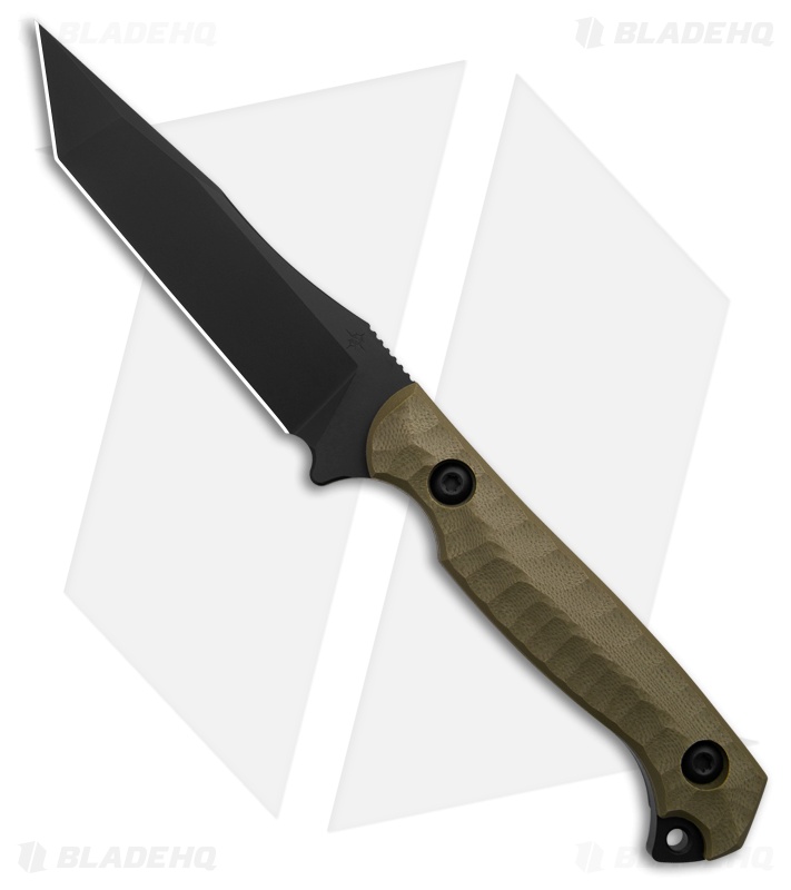 Toor Knives Krypteia T Fixed Blade Knife Ranger Green G-10 (4" Black)
