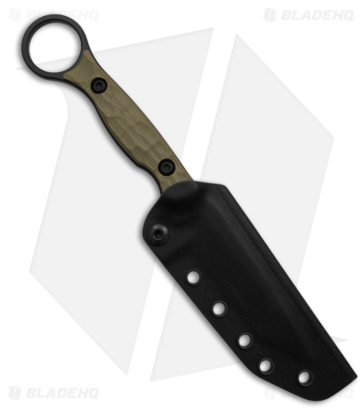 Toor Knives Serpent T Tanto Fixed Blade Knife Ranger Green G-10 (3.75" Black)