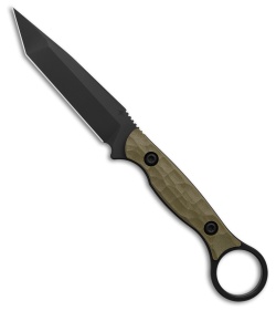 Toor Knives Serpent T Tanto Fixed Blade Knife OD Green G-10 (3.75" Black)