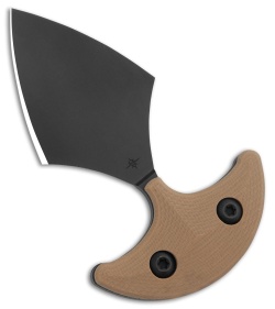 Toor Knives Vasive Fixed Blade Push Dagger Knife Omaha Tan G-10 (2" Black)