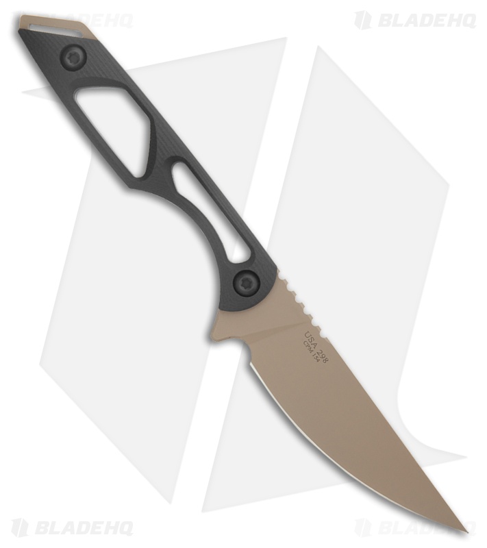 Toor Knives Willow Fixed Blade Knife Dark Gray G-10 (3.75" Spanish Moss Gunkote)