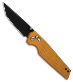 Toor Knives Bateman Crossbar Lock Knife Gold (3.5" Black MagnaCut)