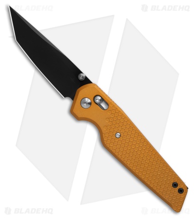 Toor Knives Bateman Crossbar Lock Knife Gold (3.5" Black MagnaCut)