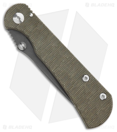 Toor Knives Campfire Merchant 2.0 S Frame Lock Knife Green Micarta (3.75" Black)