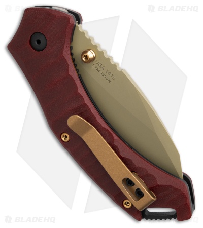 Toor Knives XT1 Delta Liner Lock Knife Crimson G-10 (3.25" Stonewash)