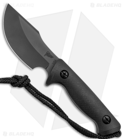 Treeman Knives Path Finder Fixed Blade Knife Black Ops (4.2" Black)