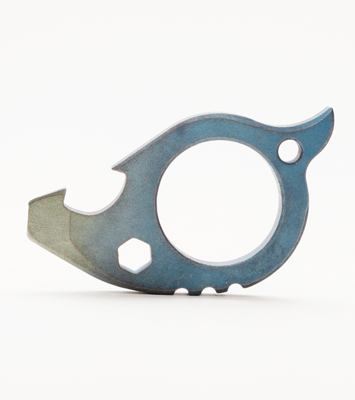TuffKnives Beaver Titanium Key Chain Bottle Opener (Blue/Green)