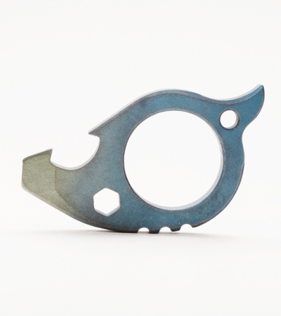 TuffKnives Beaver Titanium Key Chain Bottle Opener (Blue/Green)