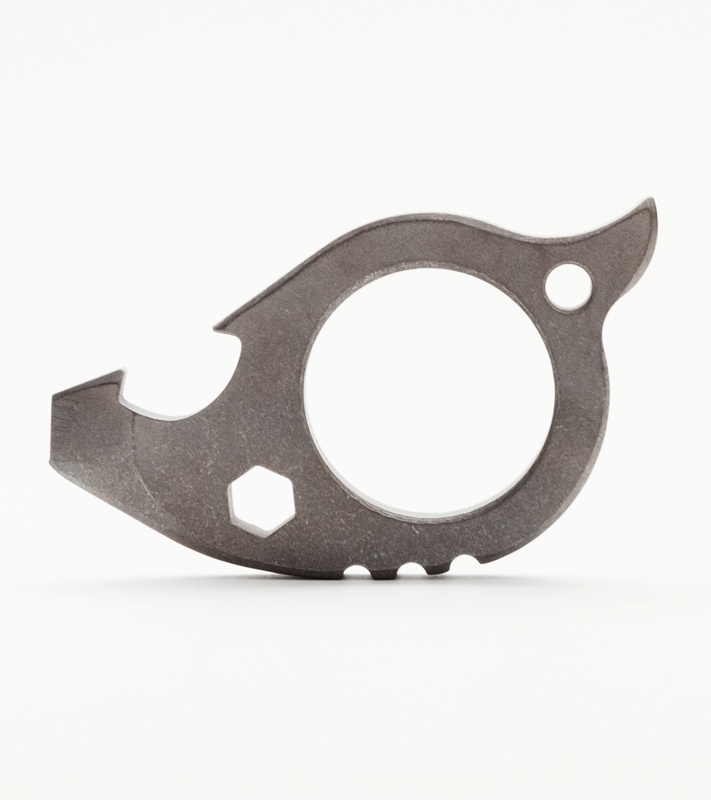 TuffKnives Beaver Titanium Key Chain Bottle Opener (Stonewash)