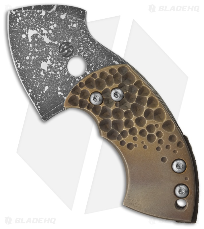 TuffKnives War Toad Friction Folder Knife Crater Bronze Ti (2.1" Plain)