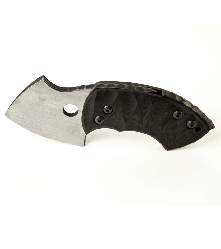 TuffKnives War Toad Carbon Fiber Friction Folder Knife (2.1" Satin/Acid)