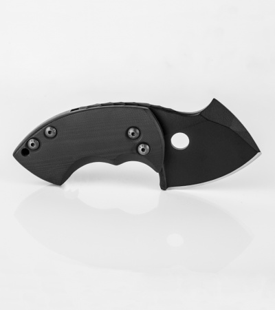 TuffKnives Death Toad #1 Smooth G-10 Friction Folder Knife (2.1" Black)
