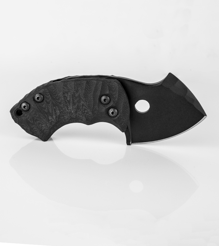TuffKnives Death Toad #4 G-10 Friction Folder Knife (2.1" Black)