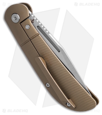 TuyaKnife Calico Jack Nail Nick Frame Lock Brown Clip Point (3.5" Satin)