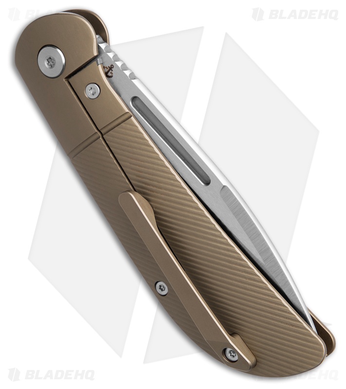 TuyaKnife Calico Jack Nail Nick Frame Lock Brown Spear Point (3.5" Satin)
