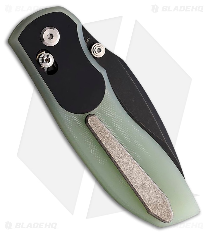 TuyaKnife Big Belly Slide Lock Knife Jade G-10 (3.4" Black PVD)