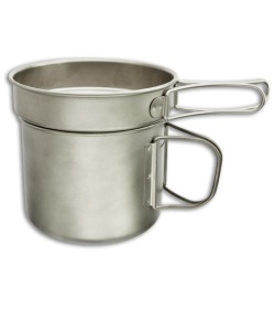 Vargo Ti-Boiler Titanium Pot/Mug & Lid/Pan Double Boiler (0.9 + 0.4 liters)