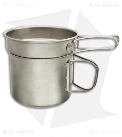 Vargo Ti-Boiler Titanium Pot/Mug & Lid/Pan Double Boiler (0.9 + 0.4 liters)