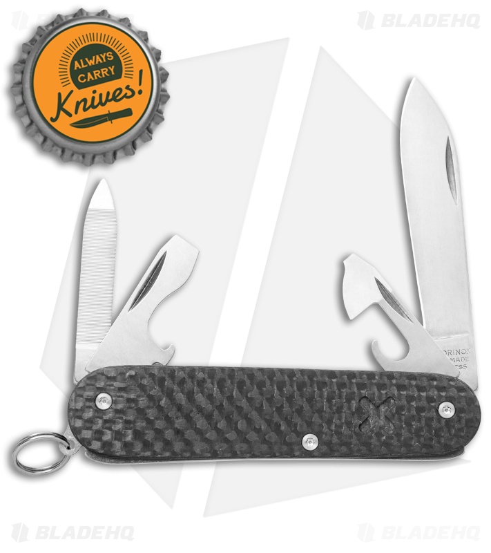 Flytanium Basketweave Carbon Fiber Scales + Victorinox Cadet 84mm