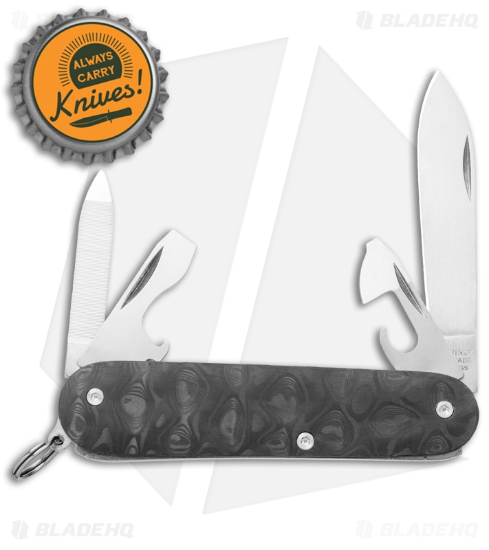 Flytanium Raindrop Carbon Fiber Scales + Victorinox Cadet 84mm Knife 