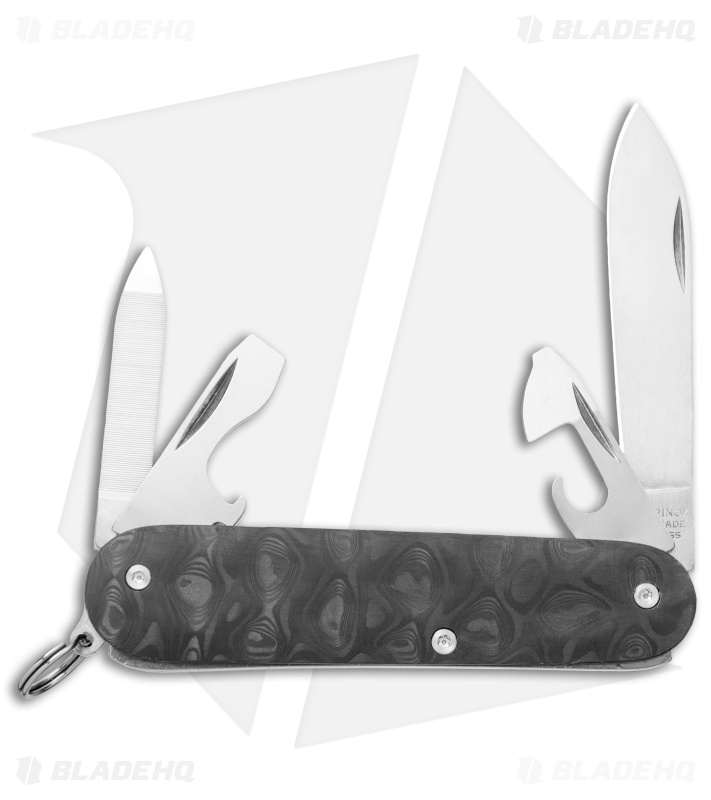 Flytanium Raindrop Carbon Fiber Scales + Victorinox Cadet 84mm Knife 